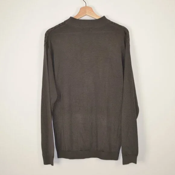 Barcelino Mens S Jacquard Long Sleeve Pullover Fancy Textured Stretch Sweater